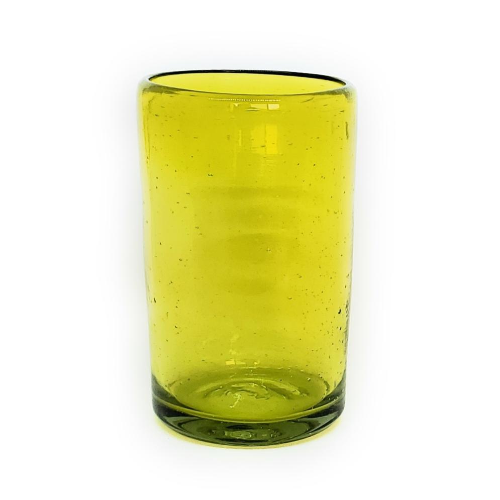 VIDRIO SOPLADO al Mayoreo / vasos grandes color amarillos / stos artesanales vasos le darn un toque clsico a su bebida favorita.